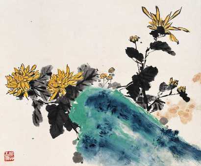 谢之光 花卉 立轴